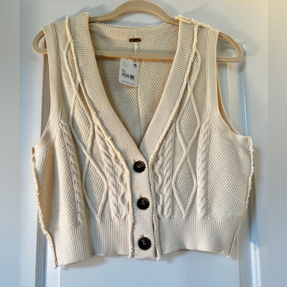 Free People Denson Cable Knit Vest